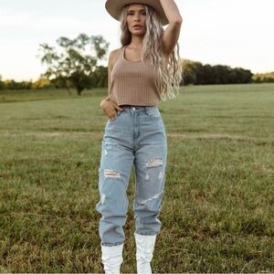 LE LIS denim joggers